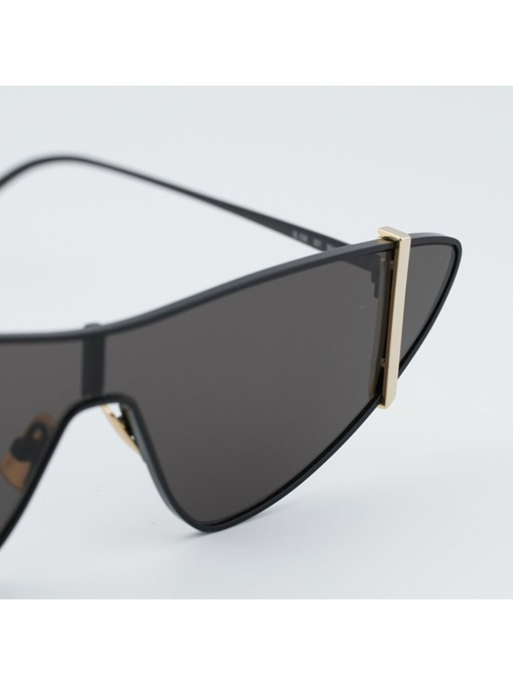 Saint Laurent SL536 001 Sunglasses Black Rimless Shield Frame, Black Lenses - Picture 9 of 10